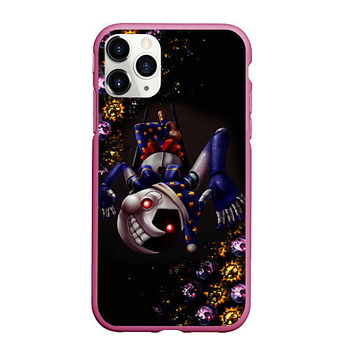 Чехол iPhone 11 Pro матовый Five Nights at Freddys: Security Breach Луна патте / 3D-Малиновый – фото 1