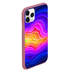 Чехол iPhone 11 Pro матовый Растекание красок, цвет: 3D-малиновый — фото 2