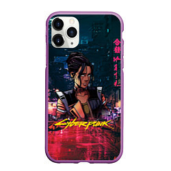 Чехол iPhone 11 Pro матовый Панам Cyberpunk2077