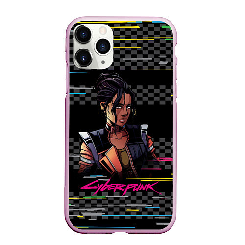 Чехол iPhone 11 Pro матовый Панам Cyberpunk 2077 / 3D-Розовый – фото 1