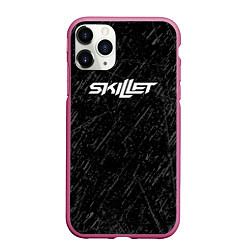 Чехол iPhone 11 Pro матовый Skillet Скиллет Logotip, цвет: 3D-малиновый