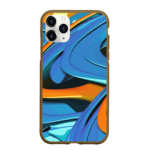 Чехол iPhone 11 Pro матовый Abstraction Fashion 2037 / 3D-Коричневый – фото 1