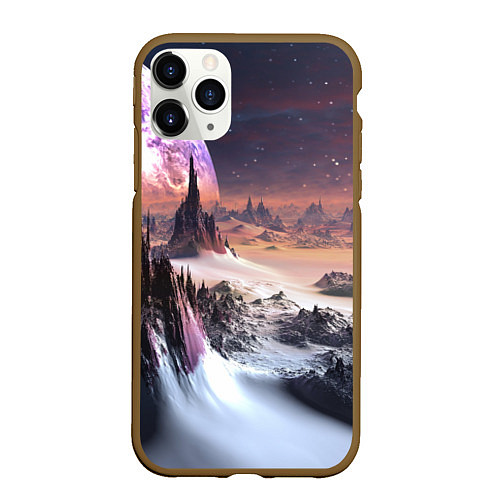 Чехол iPhone 11 Pro матовый Cosmic fantasy art / 3D-Коричневый – фото 1