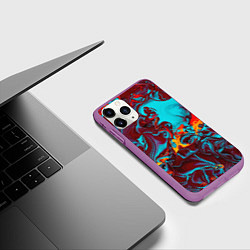 Чехол iPhone 11 Pro матовый Каляка-маляка, цвет: 3D-фиолетовый — фото 2