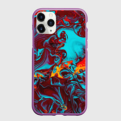 Чехол iPhone 11 Pro матовый Каляка-маляка, цвет: 3D-фиолетовый