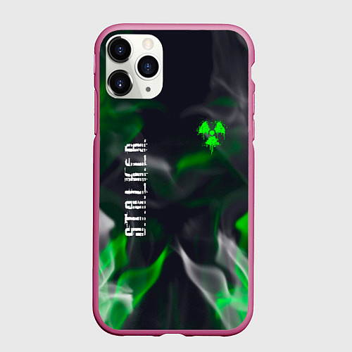 Чехол iPhone 11 Pro матовый S T A L K E R 2 пламя / 3D-Малиновый – фото 1