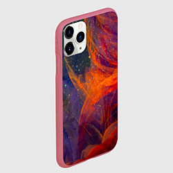 Чехол iPhone 11 Pro матовый Разноцветный абстрактный дым, цвет: 3D-малиновый — фото 2