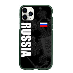Чехол iPhone 11 Pro матовый RUSSIA - BLACK EDITION