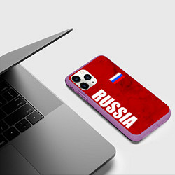 Чехол iPhone 11 Pro матовый RUSSIA - RED EDITION - SPORTWEAR, цвет: 3D-фиолетовый — фото 2