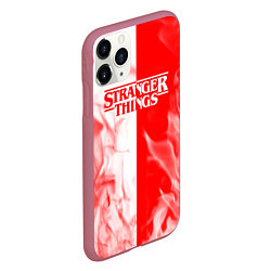 Чехол iPhone 11 Pro матовый ОЧЕНЬ СТРАННЫЕ ДЕЛА STRANGER THINGS ПЛАМЯ, цвет: 3D-малиновый — фото 2