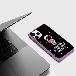 Чехол iPhone 11 Pro матовый I LOVE YOU TO THE MOON AND BACK КОСМОС, цвет: 3D-фиолетовый — фото 2
