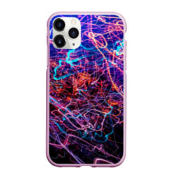 Чехол iPhone 11 Pro матовый Красочный неоновый паттерн Импрессионизм, цвет: 3D-розовый