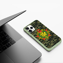 Чехол iPhone 11 Pro матовый КГБ СССР USSR, цвет: 3D-салатовый — фото 2
