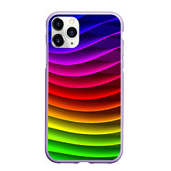 Чехол iPhone 11 Pro матовый Color line neon pattern Abstraction Summer 2023, цвет: 3D-светло-сиреневый