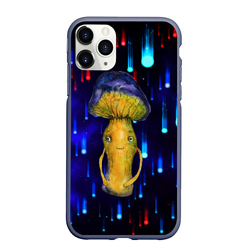 Чехол iPhone 11 Pro матовый Гриб Fantasy / 3D-Серый – фото 1