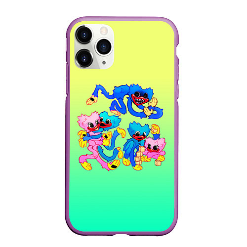 Чехол iPhone 11 Pro матовый POPPY PLAYTIME - HAGGY WAGGY AND KISSY MISSY / 3D-Фиолетовый – фото 1