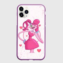 Чехол iPhone 11 Pro матовый POPPY PLAYTIME - Mommy long legs - Мамочка длинные, цвет: 3D-фиолетовый