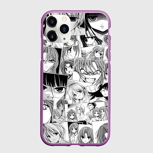 Чехол iPhone 11 Pro матовый Когда плачут цикады pattern / 3D-Фиолетовый – фото 1