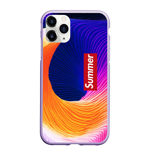 Чехол iPhone 11 Pro матовый Цветная волна Summer / 3D-Светло-сиреневый – фото 1