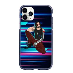 Чехол iPhone 11 Pro матовый Johnny Cyberpunk2077, цвет: 3D-серый