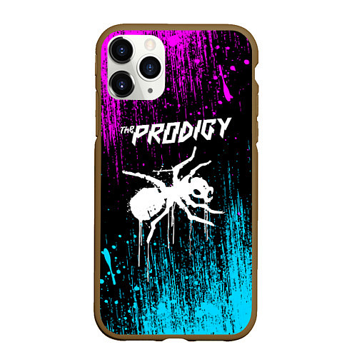 Чехол iPhone 11 Pro матовый The prodigy neon / 3D-Коричневый – фото 1