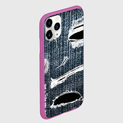 Чехол iPhone 11 Pro матовый Джинсовое рваньё Fashion trend, цвет: 3D-фиолетовый — фото 2