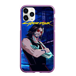 Чехол iPhone 11 Pro матовый Johnny Cyberpunk2077, цвет: 3D-фиолетовый