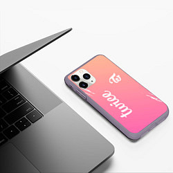 Чехол iPhone 11 Pro матовый Twice - название и лого группы под Градиент, цвет: 3D-серый — фото 2