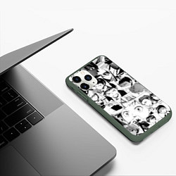 Чехол iPhone 11 Pro матовый Durarara pattern, цвет: 3D-темно-зеленый — фото 2