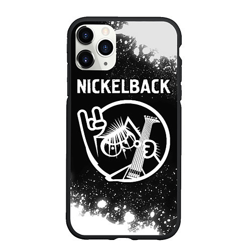 Чехол iPhone 11 Pro матовый Nickelback КОТ Брызги / 3D-Черный – фото 1