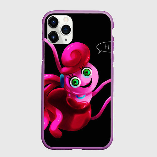 Чехол iPhone 11 Pro матовый POPPY PLAYTIME - Mommy long legs Мама длинные ноги / 3D-Фиолетовый – фото 1