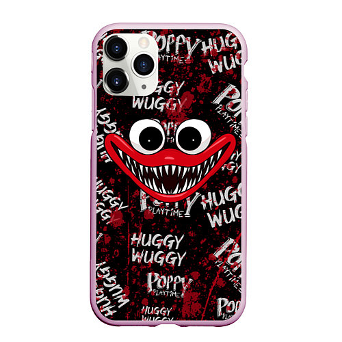 Чехол iPhone 11 Pro матовый КРОВАВЫЙ ХАГГИ ВАГГИ - BLOODY HUGGY WUGGY / 3D-Розовый – фото 1