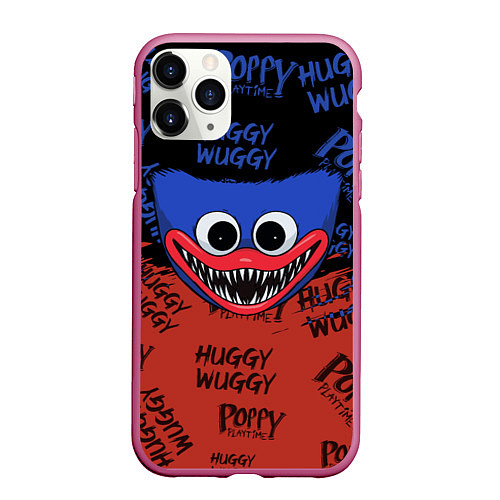 Чехол iPhone 11 Pro матовый СИНИЙ МОНСТР - ХАГГИ ВАГГИ - HUGGY WUGGY / 3D-Малиновый – фото 1