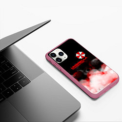 Чехол iPhone 11 Pro матовый Umbrella Corporation туман, цвет: 3D-малиновый — фото 2