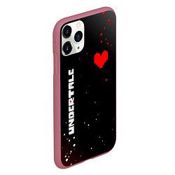 Чехол iPhone 11 Pro матовый Undertale брызги красок, цвет: 3D-малиновый — фото 2