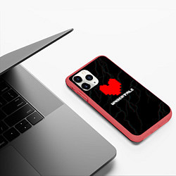 Чехол iPhone 11 Pro матовый Undertale молнии, цвет: 3D-красный — фото 2