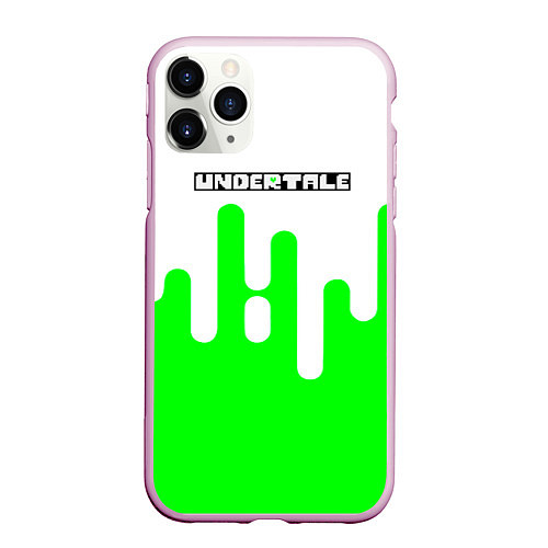 Чехол iPhone 11 Pro матовый Undertale андертейл логотип / 3D-Розовый – фото 1