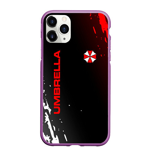 Чехол iPhone 11 Pro матовый Resident evil амбрелла / 3D-Фиолетовый – фото 1