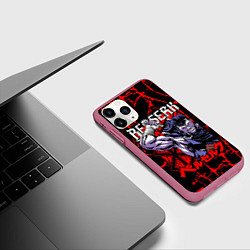 Чехол iPhone 11 Pro матовый БЕРСЕРК BERSERK GUTS, цвет: 3D-малиновый — фото 2
