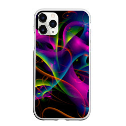 Чехол iPhone 11 Pro матовый Vanguard neon pattern Авангардный неоновый паттерн