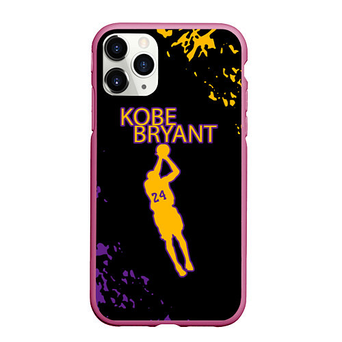 Чехол iPhone 11 Pro матовый Kobe Bryant Баскетболист 24 / 3D-Малиновый – фото 1