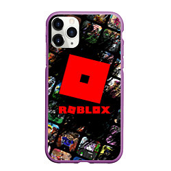 Чехол iPhone 11 Pro матовый ROBLOX СЮЖЕТЫ И ЛОГОТИП, цвет: 3D-фиолетовый