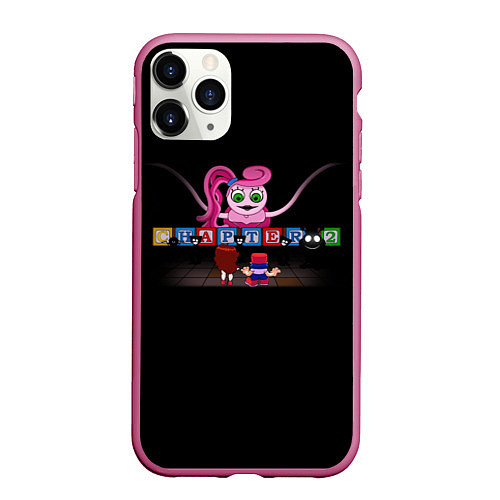 Чехол iPhone 11 Pro матовый POPPY PLAYTIME and Friday Night Funkin / 3D-Малиновый – фото 1