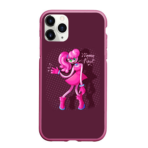 Чехол iPhone 11 Pro матовый POPPY PLAYTIME МАМА ДЛИННЫЕ НОГИ MOMMY LONG LEGS / 3D-Малиновый – фото 1