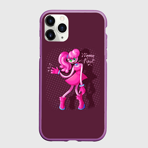 Чехол iPhone 11 Pro матовый POPPY PLAYTIME МАМА ДЛИННЫЕ НОГИ MOMMY LONG LEGS / 3D-Фиолетовый – фото 1
