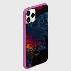 Чехол iPhone 11 Pro матовый Радужные цветы, цвет: 3D-фиолетовый — фото 2