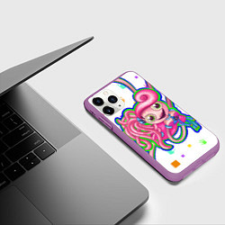 Чехол iPhone 11 Pro матовый Мама длинные ноги, цвет: 3D-фиолетовый — фото 2