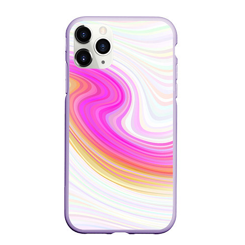 Чехол iPhone 11 Pro матовый Abstract gradient lines / 3D-Светло-сиреневый – фото 1