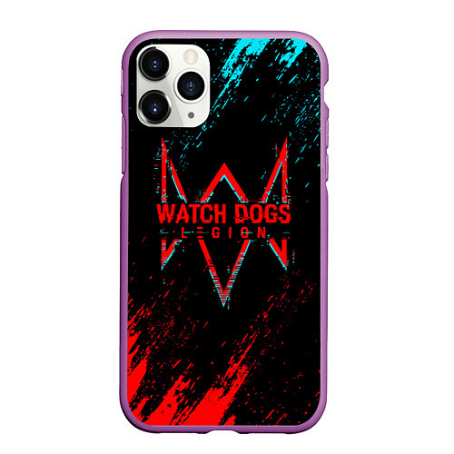 Чехол iPhone 11 Pro матовый Watch Dogs 2 watch dogs: legion / 3D-Фиолетовый – фото 1