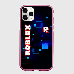 Чехол iPhone 11 Pro матовый ROBLOX неоновые кубики, цвет: 3D-малиновый